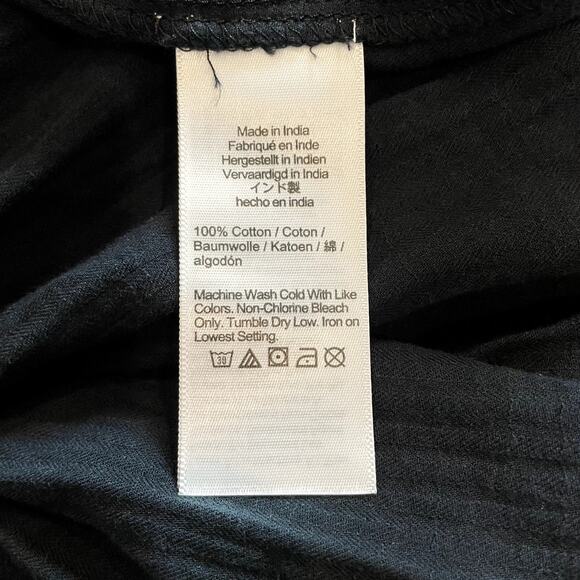 J.Crew Airy Gauze Tiered Maxi Dress Casual Witchy Flowy Vacation CI269 Black L - Picture 15 of 15